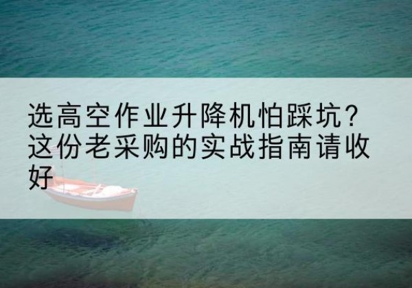 梅州高空作业升降机厂家推荐-选高空作业升降机怕踩坑？这份老采购的实战指南请收好